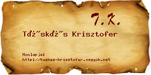 Tüskés Krisztofer névjegykártya