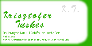 krisztofer tuskes business card